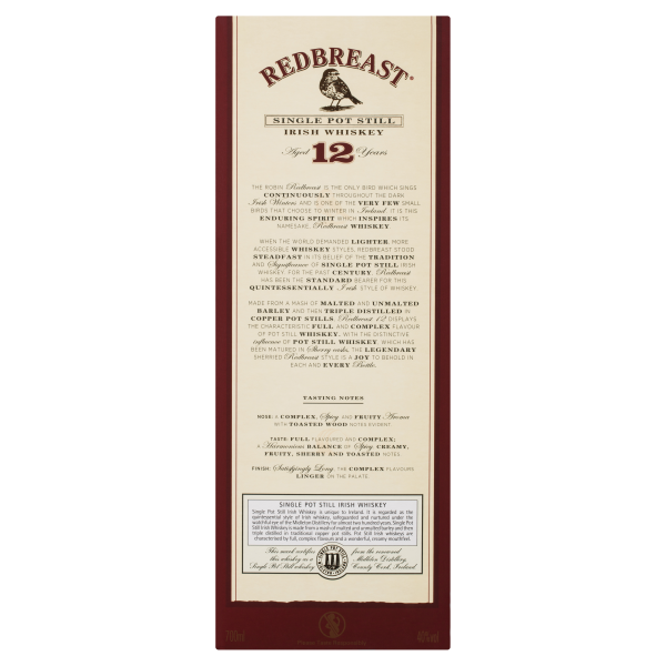 Redbreast 12 Year Old Single Pot Still Irish Whiskey - Image 4
