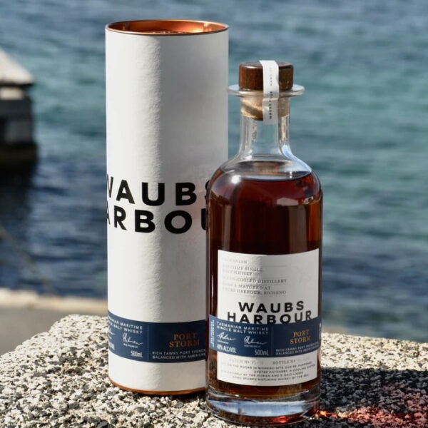 The Waubs Harbour Distillery, once an old oyster hatchery is renowned for crafting exceptional whiskies like the Waubs Harbour Port Storm Tasmanian Single Malt Whisky - Whisky Estate