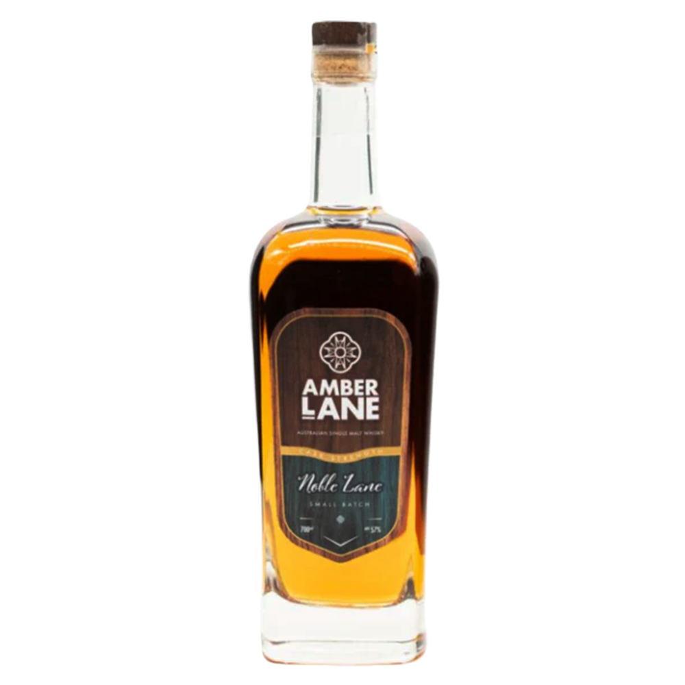 A stand alone bottle of the Amber Lane Noble Lane Single Malt Whisky