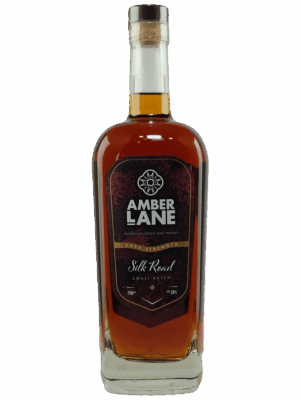 A stand alone bottle of the Amber Lane Silk Road Single Malt Whisky