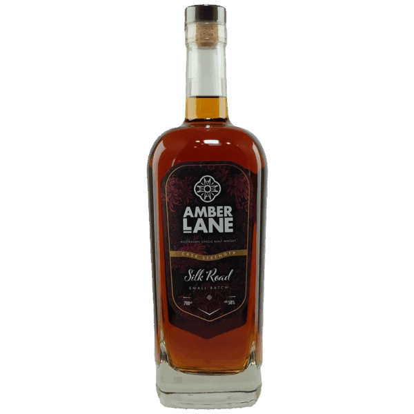 A stand alone bottle of the Amber Lane Silk Road Single Malt Whisky