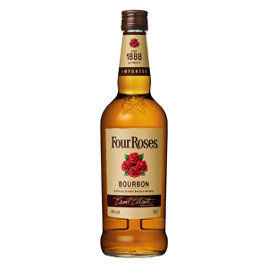 "Four Roses Bourbon Whiskey bottle available at Whisky Estate, featuring a timeless design with the iconic Four Roses label. The clear glass bottle reveals the golden amber bourbon, reflecting its smooth, mellow flavor and the brand's longstanding tradition of quality craftsmanship."
