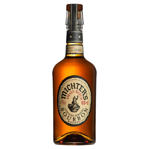 "Michter's US1 Bourbon Whiskey bottle available at Whisky Estate, featuring a sleek design with a classic label in rich brown tones. The amber whiskey is visible through the clear glass, with bold 'US1' branding, emphasizing its premium bourbon craftsmanship."