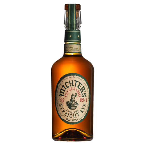 "Michter's US1 Kentucky Straight Rye Whiskey bottle available at Whisky Estate, featuring a classic design with a deep green label and bold 'US1' branding. The clear glass showcases the rich amber whiskey, highlighting the premium rye craftsmanship of this Kentucky straight rye."