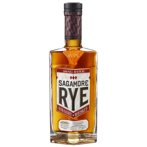 "Sagamore Small Batch Rye Whiskey bottle available at Whisky Estate, featuring a traditional design with a distinctive label that emphasizes its small-batch production. The rich amber whiskey is visible through the glass, highlighting the smooth flavor profile and craftsmanship that characterize this premium rye expression."