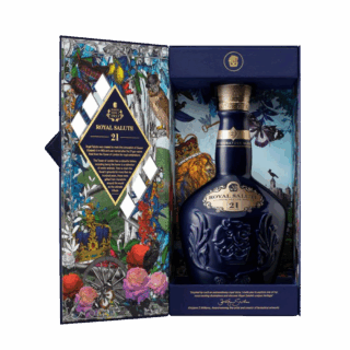A beautiful presentation of Chivas Regal Royal Salute blended scotch whisky 21 year old. Chivas Regal Royal Salute 21 Year Old, a premium blended Scotch whisky celebrating Queen Elizabeth II's coronation. - Whisky Estate