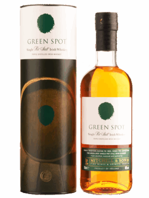 Green Spot Irish Whiskey delivers a smooth, fruity profile with notes of orchard fruits, vanilla, and barley spice, showcasing the richness of traditional pot still craftsmanship. - Whisky Estate