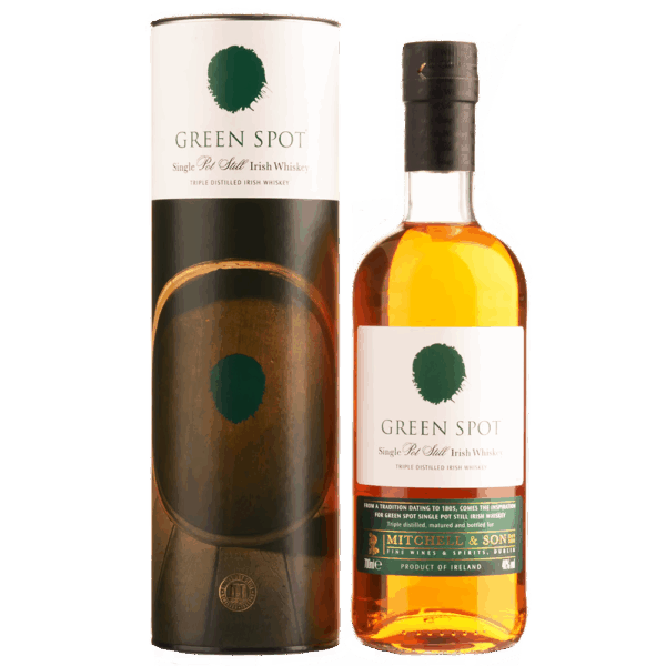 Green Spot Irish Whiskey delivers a smooth, fruity profile with notes of orchard fruits, vanilla, and barley spice, showcasing the richness of traditional pot still craftsmanship. - Whisky Estate