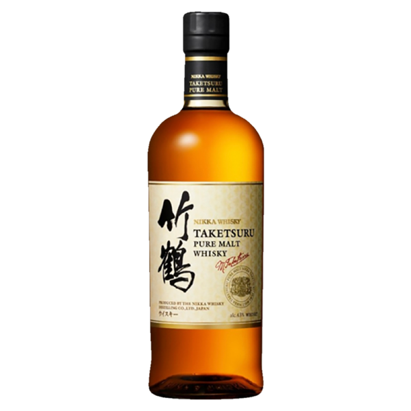 A bottle of Nikka Taketsuru Whisky, offering a refined blend of fruity sweetness, light smoke, and malt from Yoichi and Miyagikyo distilleries. - Whisky Estate
