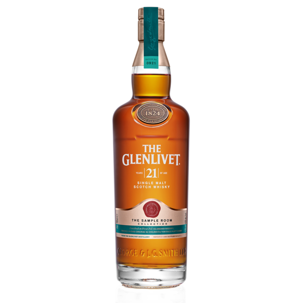 The Glenlivet 21 Year Old is a sophisticated single malt Scotch with a 43% ABV, showcasing rich notes from Oloroso sherry, cognac, and port casks, delivering a smooth and complex flavour profile​. - Whisky Estate