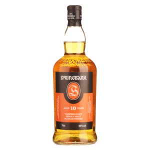 Springbank 10-Year-Old, an award-winning single malt known for its complex flavors and coastal character, is available at Whisky Estate.
