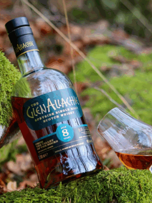GlenAllachie single malt scotch whisky, aged for 8 years in a variety of sherry casks crafted in Speyside, Scotland - Whisky Estate
