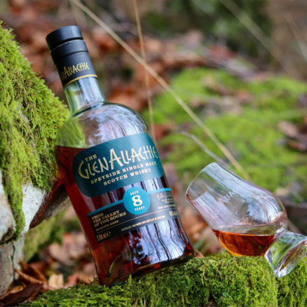 GlenAllachie single malt scotch whisky, aged for 8 years in a variety of sherry casks crafted in Speyside, Scotland - Whisky Estate