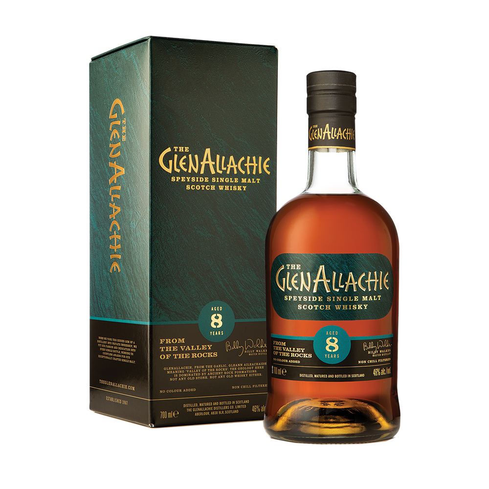 GlenAllachie single malt scotch whisky, aged for 8 years in a variety of sherry casks - Whisky Estate