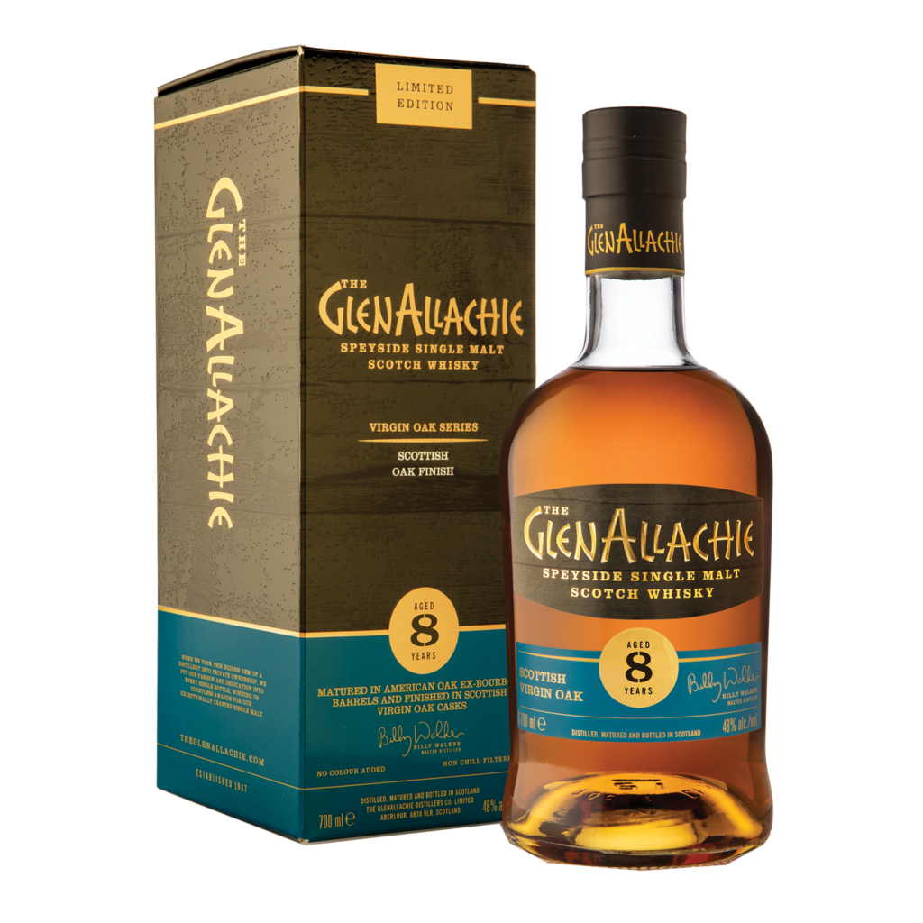 The GlenAllachie 8 Year Old Scottish Oak is a unique single malt, initially matured in American oak before being finished in rare Scottish Sessile oak casks. Sourced from sustainably managed forests, this native wood enhances the whisky with rich spice, sweet toffee, and delicate herbal notes, showcasing GlenAllachie’s expertise in cask innovation. - Whisky Estate