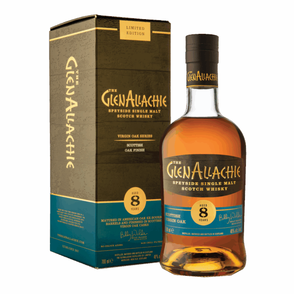 The GlenAllachie 8 Year Old Scottish Oak is a unique single malt, initially matured in American oak before being finished in rare Scottish Sessile oak casks. Sourced from sustainably managed forests, this native wood enhances the whisky with rich spice, sweet toffee, and delicate herbal notes, showcasing GlenAllachie’s expertise in cask innovation. - Whisky Estate